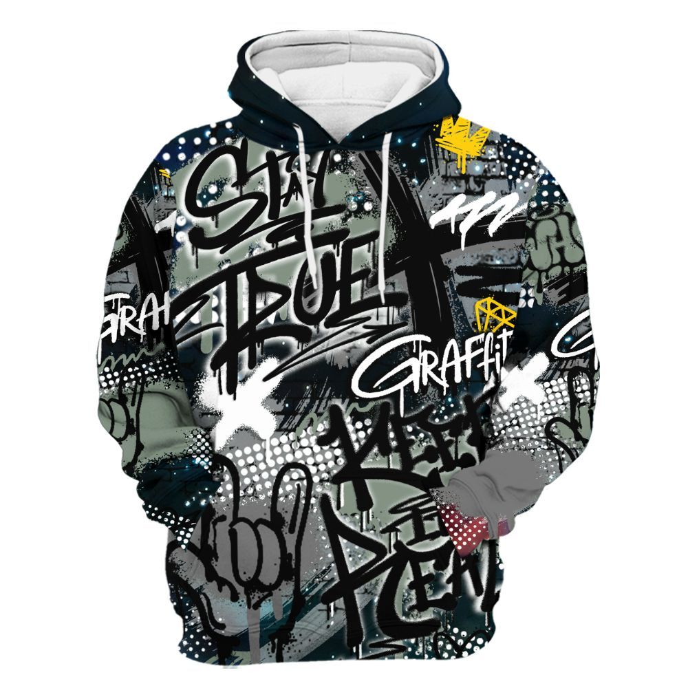 Hoodie To Match Air Foamposite One Galaxy - True It Real Graffiti Streetwear All Over Print