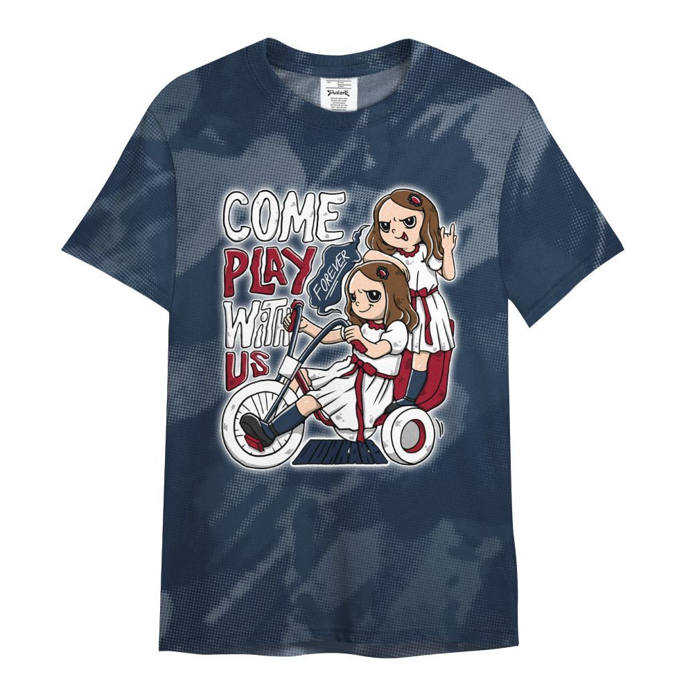 Shirt To Match White Midnight Navy 6s - Come Hangout Halloween Abstract Halftone All Over Print