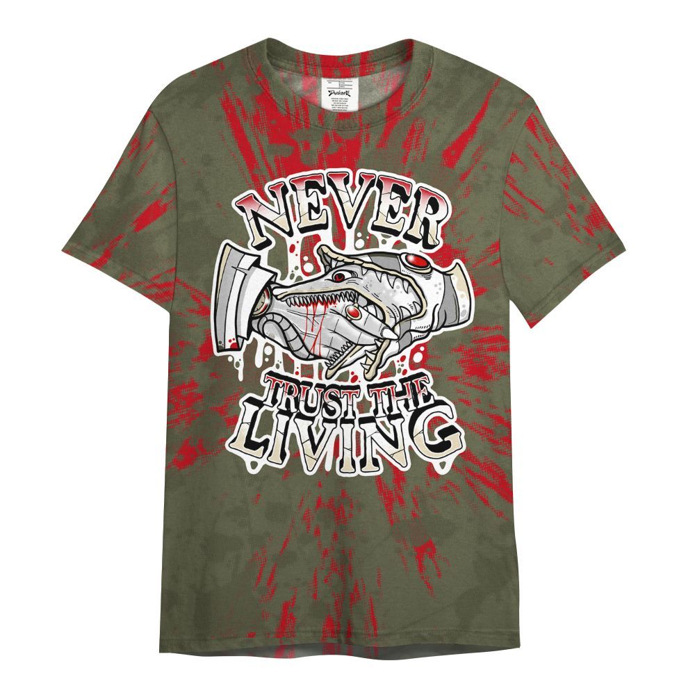 Shirt To Match Travis Scott Low OG Medium Olive 1s - Never Trusting Living Graphic Halloween All Over Print