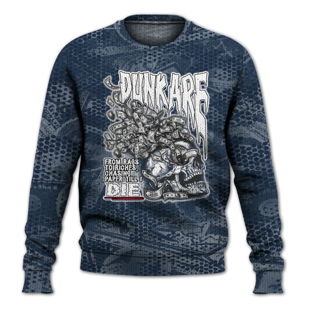 Knitted Sweater To Match White Midnight Navy 6s - From Rags To Riches