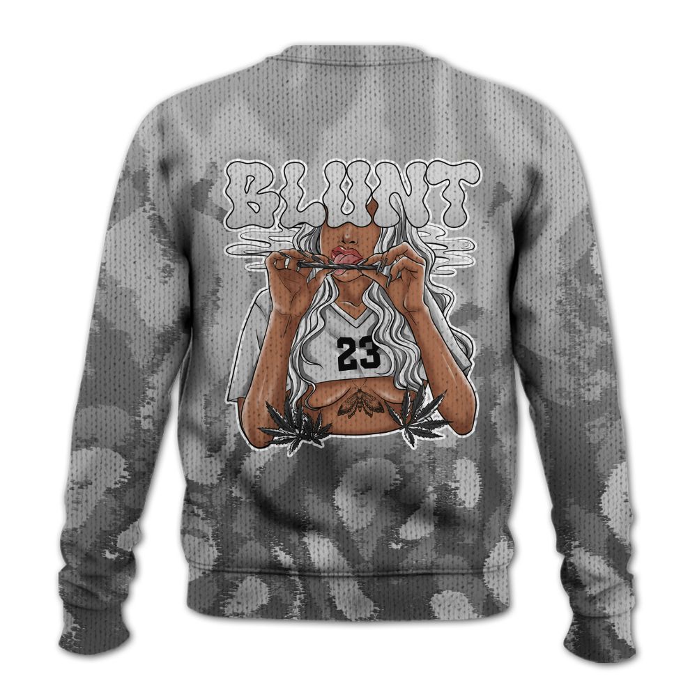 Knitted Sweater To Match Black Wolf Grey 12s - Bluntz Burnz