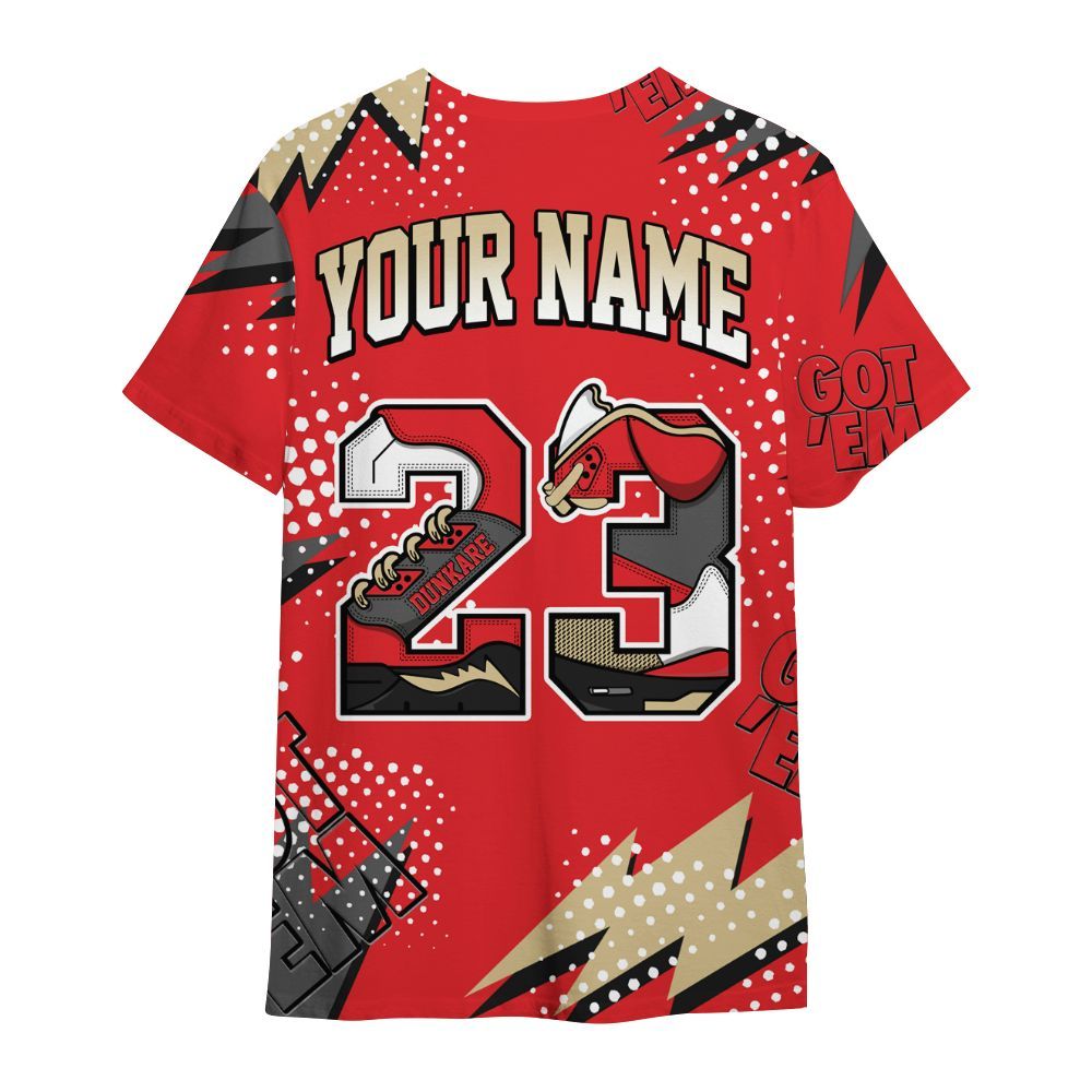 Shirt To Match Prime 93 Fire Red - Custom Name Number 23 5s All Over Print