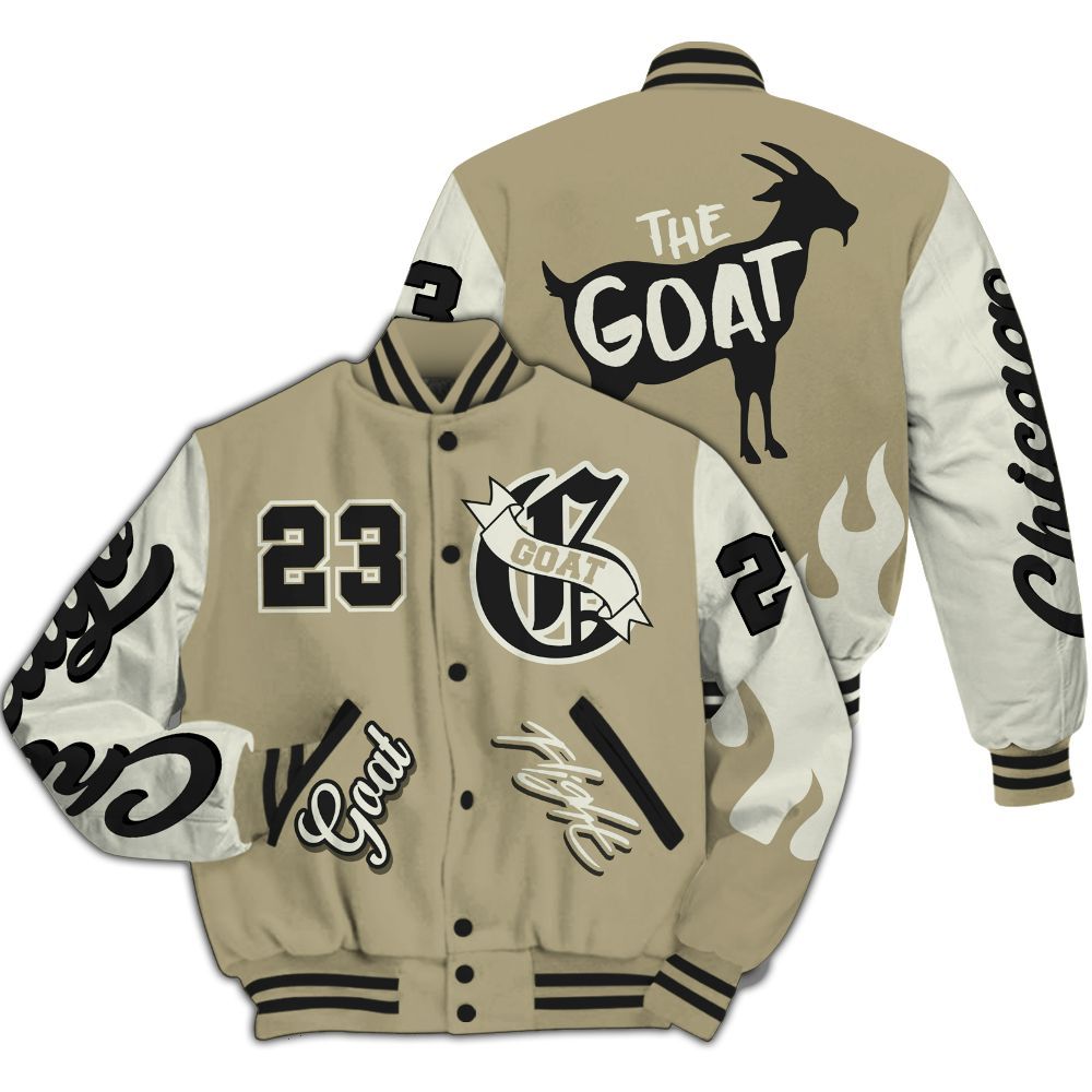 Varsity Jacket To Match Low OG Medium Olive 1s - The G.O.A.T Streetwear All Over Print