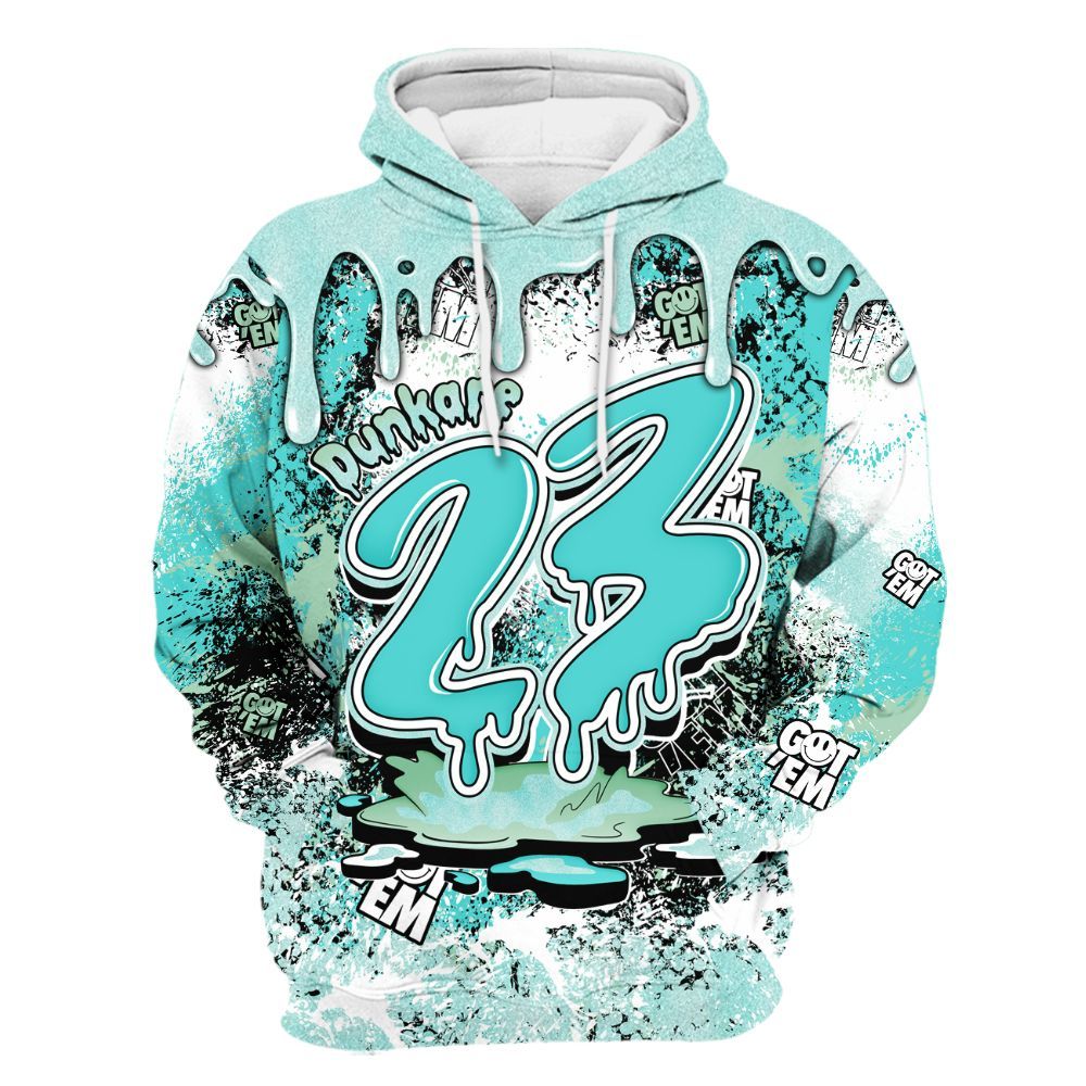 Hoodie To Match Low OG Washed Teal 1s - Dripping 23 Drip All Over Print