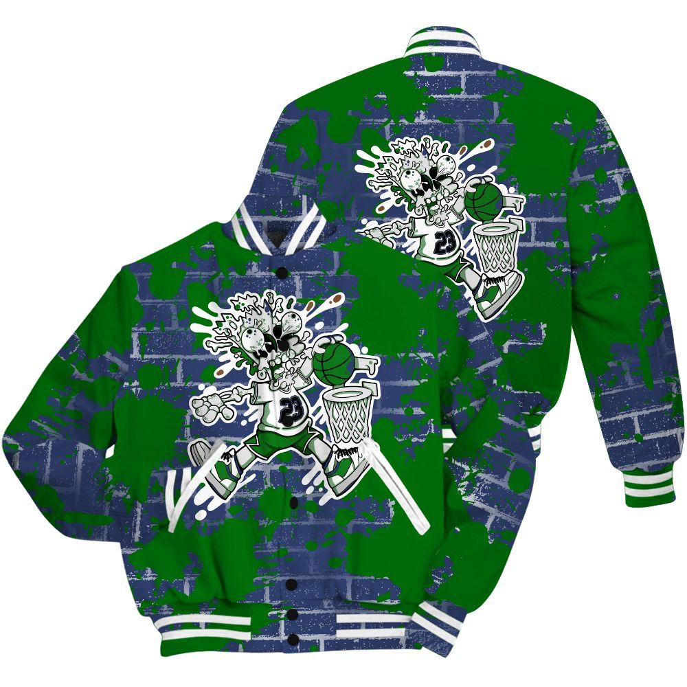 Varsity Jacket To Match Midnight Navy 13s Shirt - 85's Dunks Graphic Halloween All Over Print
