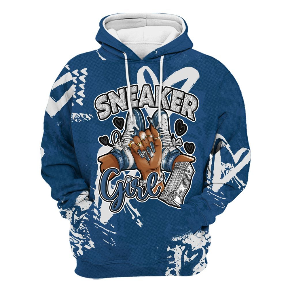 Hoodie To Match High OG Midnight Navy 1s - Sneakerz Girlz Heart Grunge All Over Print