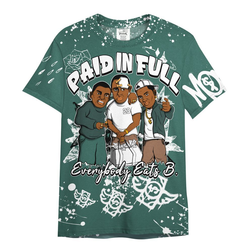 Shirt To Match Low OG Oxidized Green 1s - Everybody Paid In Full Crayon All Over Print