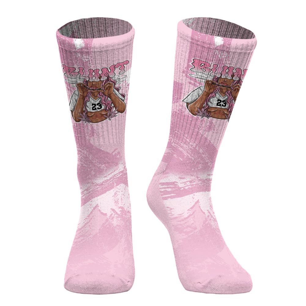 Sock To Match Orchid 4s - Bluntz Unique Circle Splash