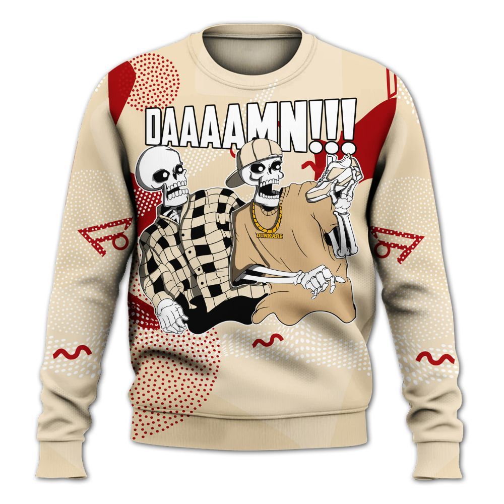 Sweatshirt To Match Dunk Low Strawberry Waffle - Graphic Meme Damnn All Over Print