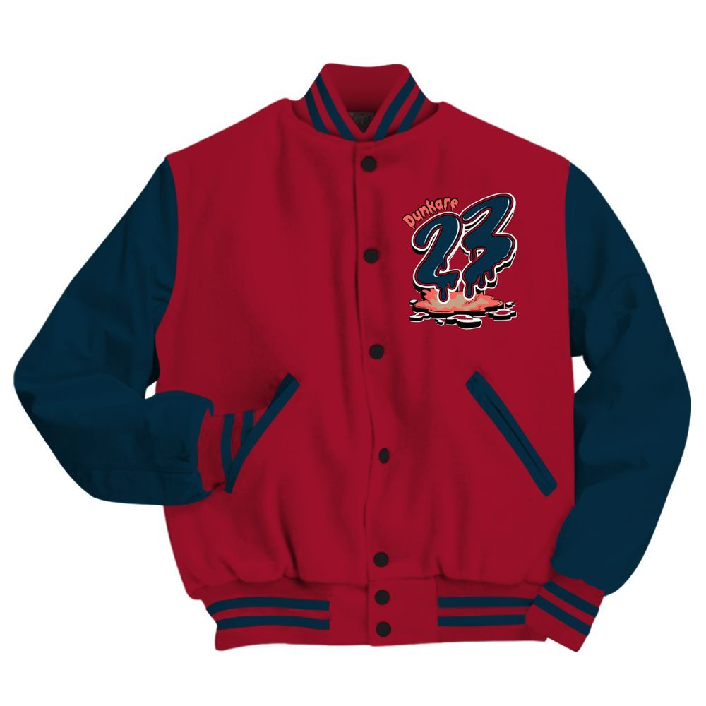 Varsity Jacket To Match Mid Multi Color 2022 1s - Custom Name 23 Drip All Over Print