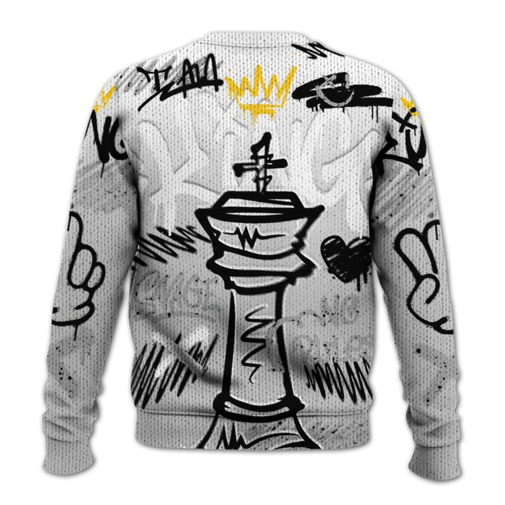 Knitted Sweater To Match Retro White Oreo 4s - Street King Chess Streetwear