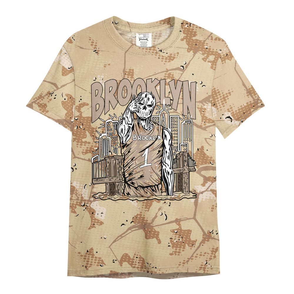 Shirt To Match Desert Camo 3s - Brooklyn's Skeleton Crack All Over Print