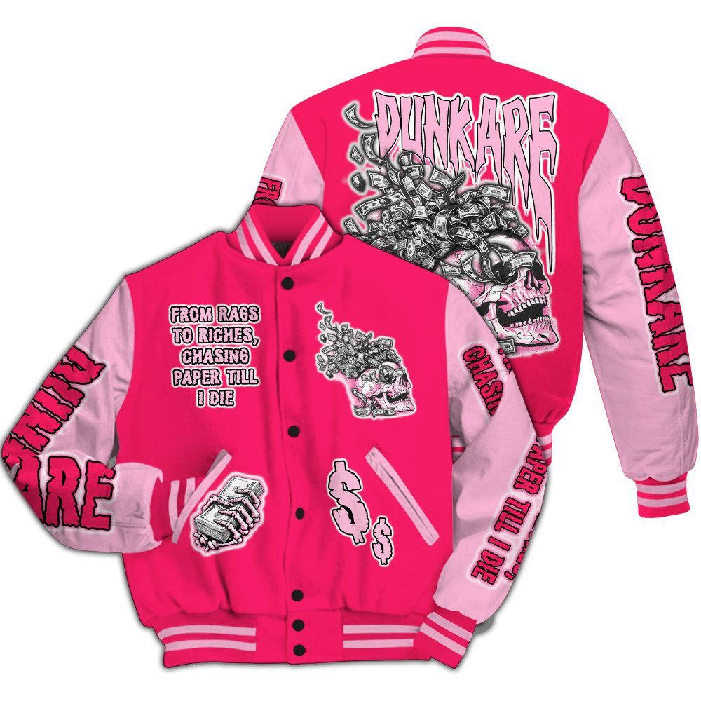 Varsity Jacket To Match Air VaporMax Plus Triple Pink - From Rags To Riches All Over Print