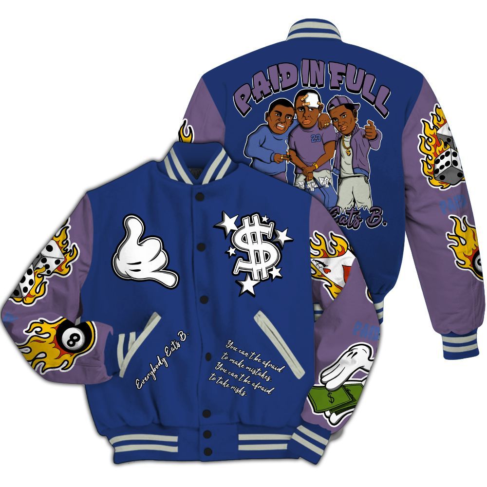 Varsity Jacket To Match Low OG Voodoo Alternate 1s - Everybody Paid In Full Graphic All Over Print