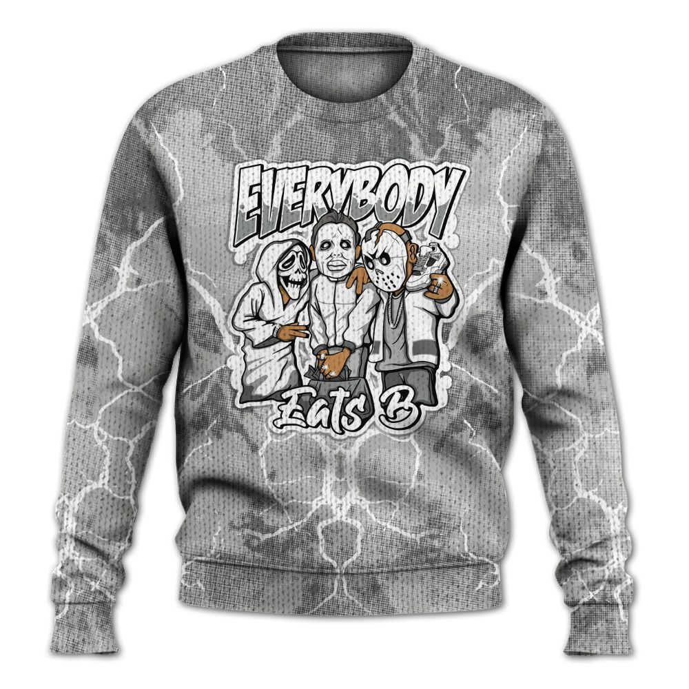 Knitted Sweater To Match Retro Wet Cement 4s - Everybody Eatin B Graphic Halloween