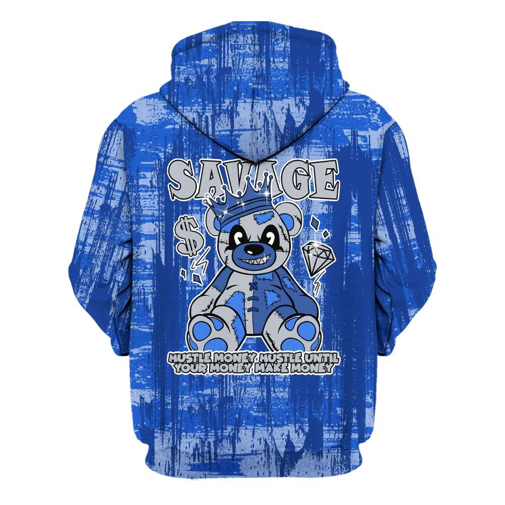 Hoodie To Match Air Foamposite One Royal - Savages Bear Glitch Art All Over Print