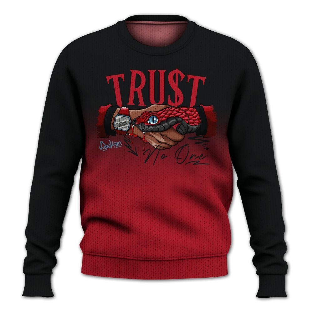 Knitted Sweater To Match Retro Raging Bull 5s - Snake Trust No One Drip