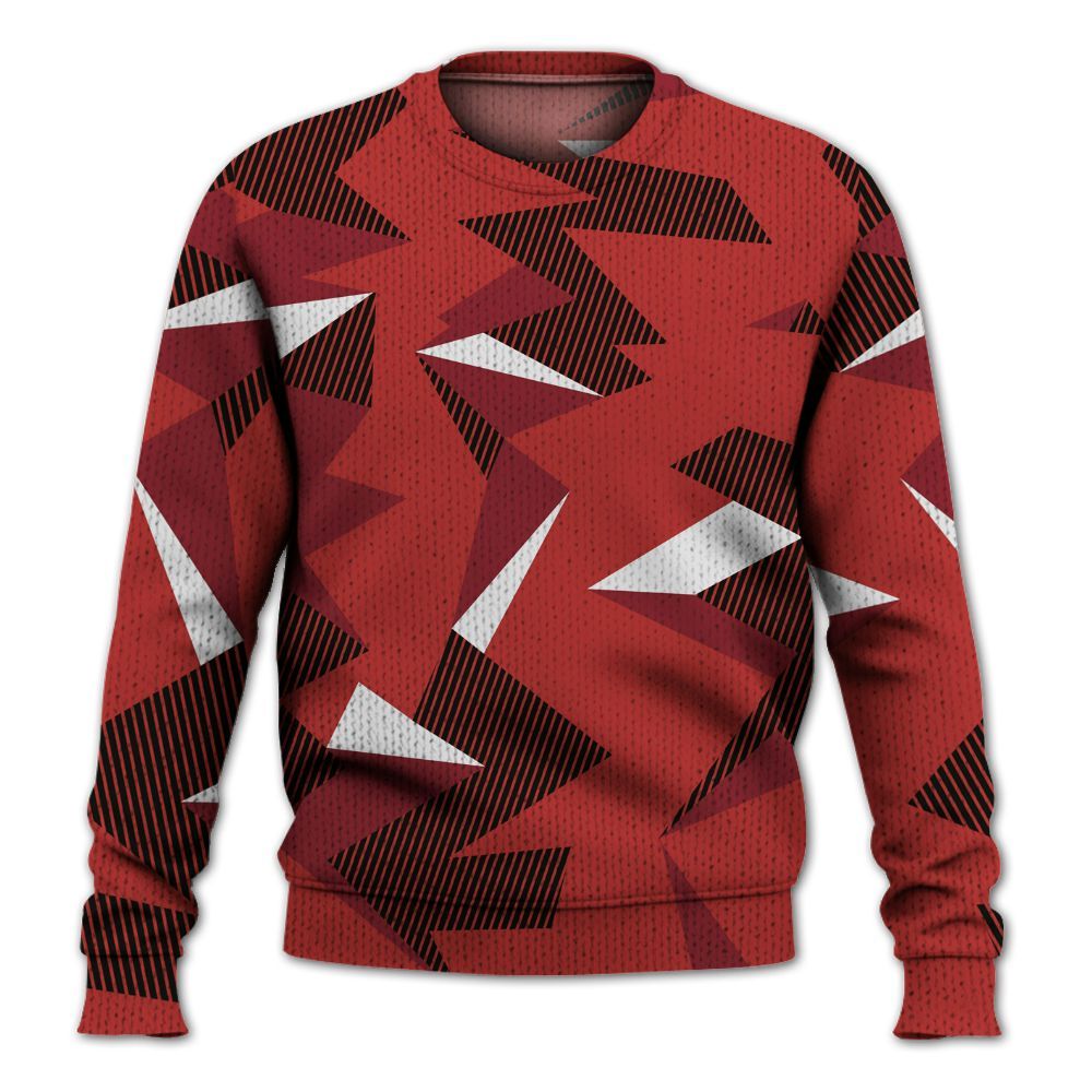 Knitted Sweater To Match Bred Reimagined 4s - Geometric Camouflage Pattern