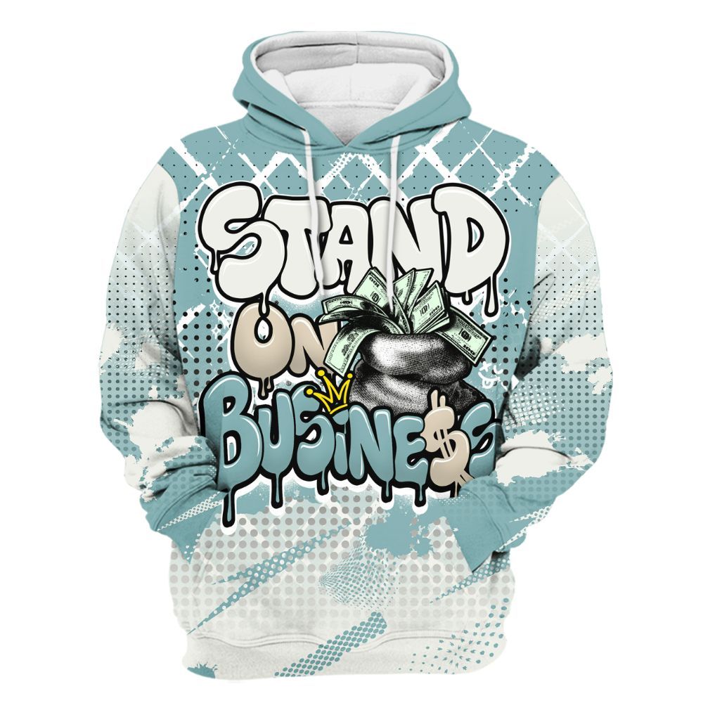 Hoodie To Match Dunk Low Glacier Blue Pale Ivory - Halftone Stand Business Dripping All Over Print