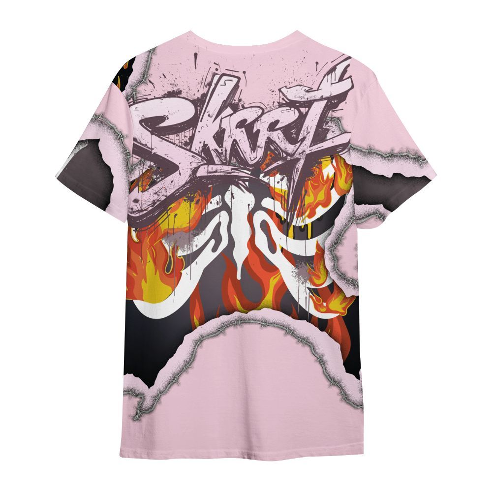 Shirt To Match Orchid 4s - Skeleton On Fire Skrrt All Over Print