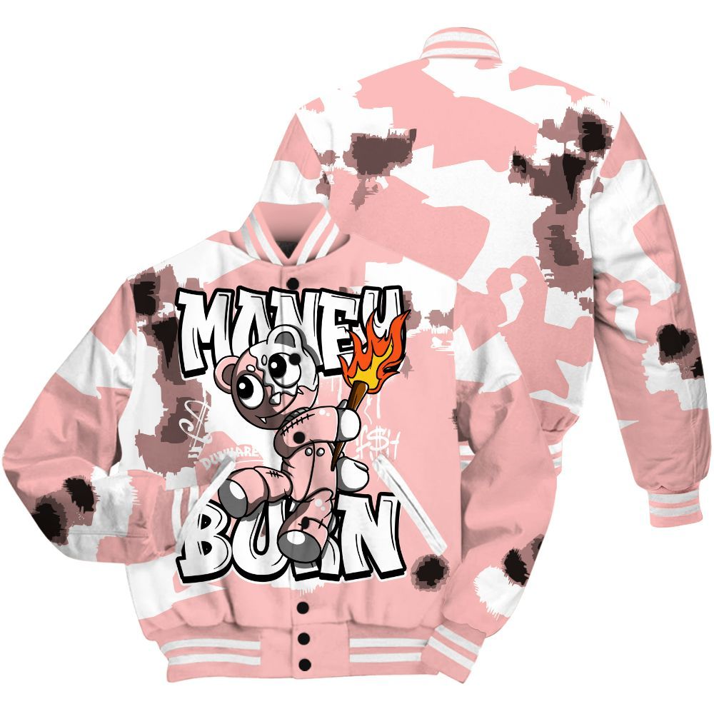 Varsity Jacket To Match Low Legend Pink 11s - Money Burn Retro All Over Print