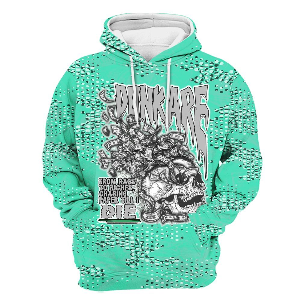 Hoodie To Match Black Green Glow 3s - From Rags To Riches All Over Print
