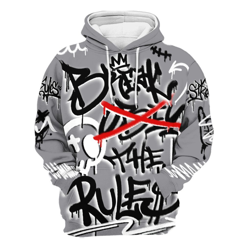 Hoodie To Match Cement Grey 11s - Break Rules Streetwear All Over Print