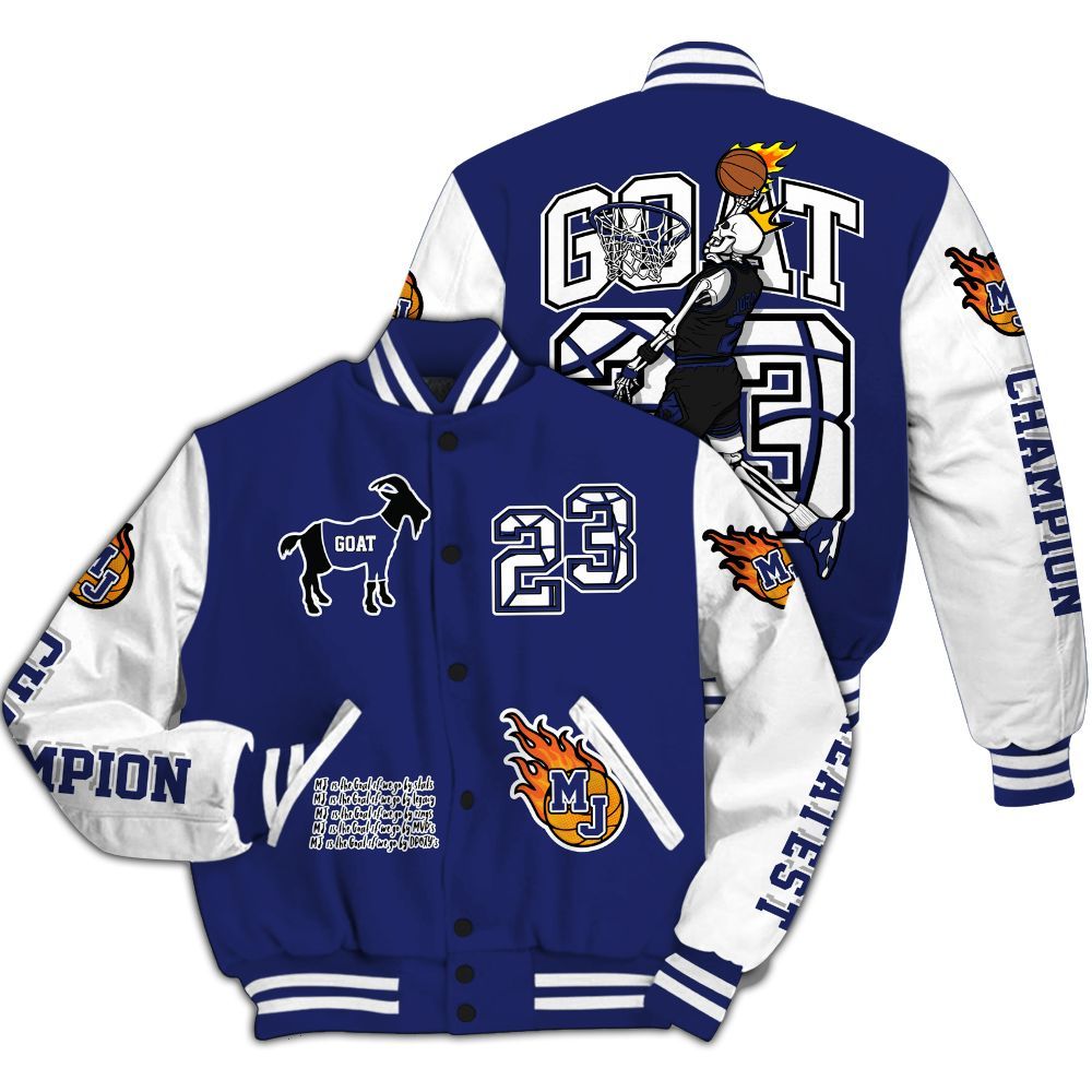 Varsity Jacket To Match Midnight Navy 11s - 23 G.0.A.T Jump Up Basketball All Over Print