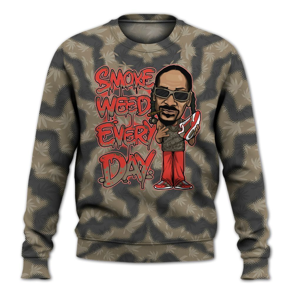 Sweatshirt To Match Olive 9s - Smoking Every Day Graphic Weeding Art All Over Print