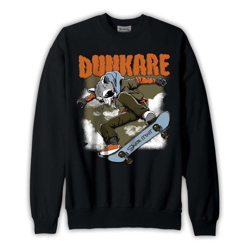 Sweatshirt To match Olive 5s Sweatshirt - Skateboard Raccoon Graphic