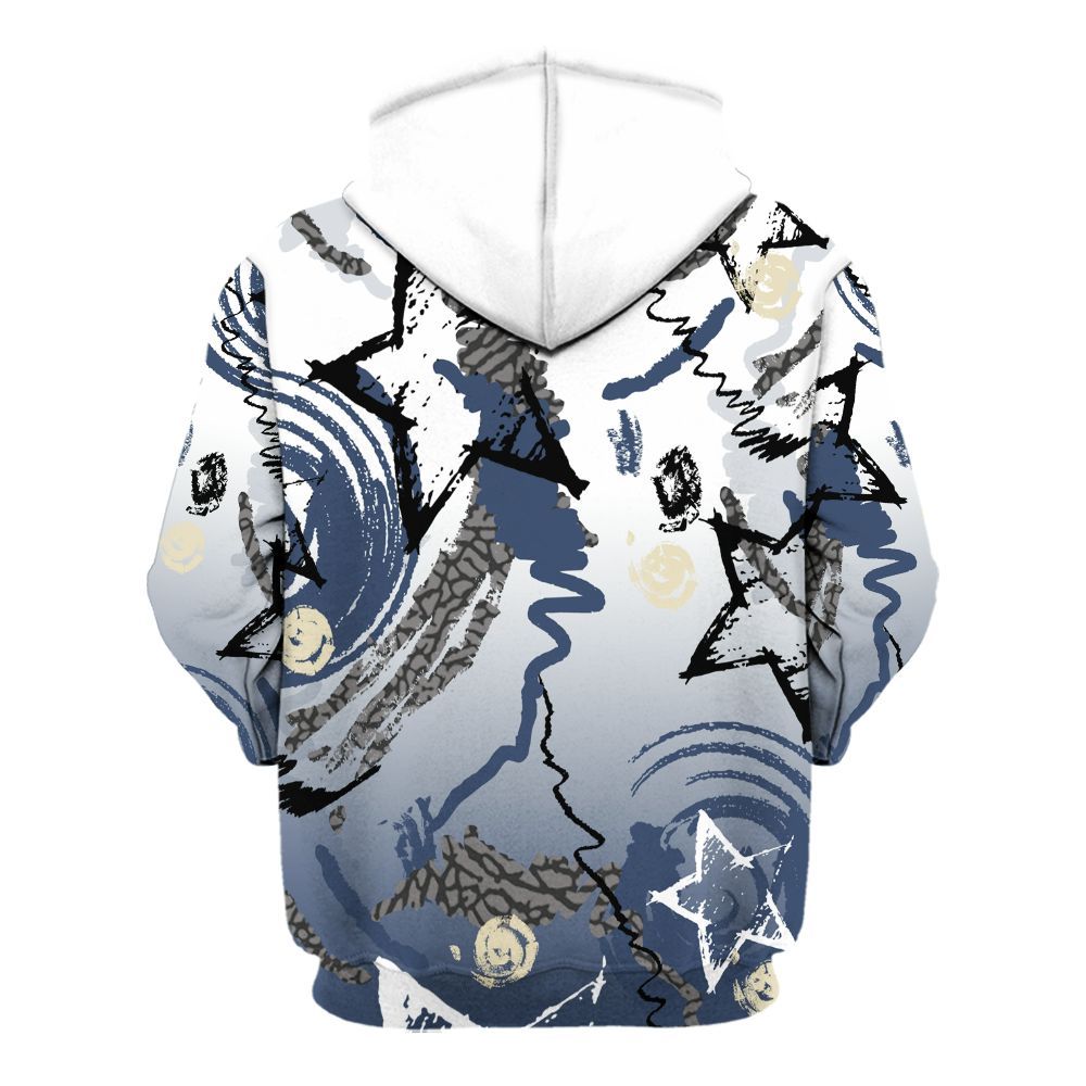 Hoodie To Match Diffused Blue 3s - Grind Shine Later Drip All Over Print