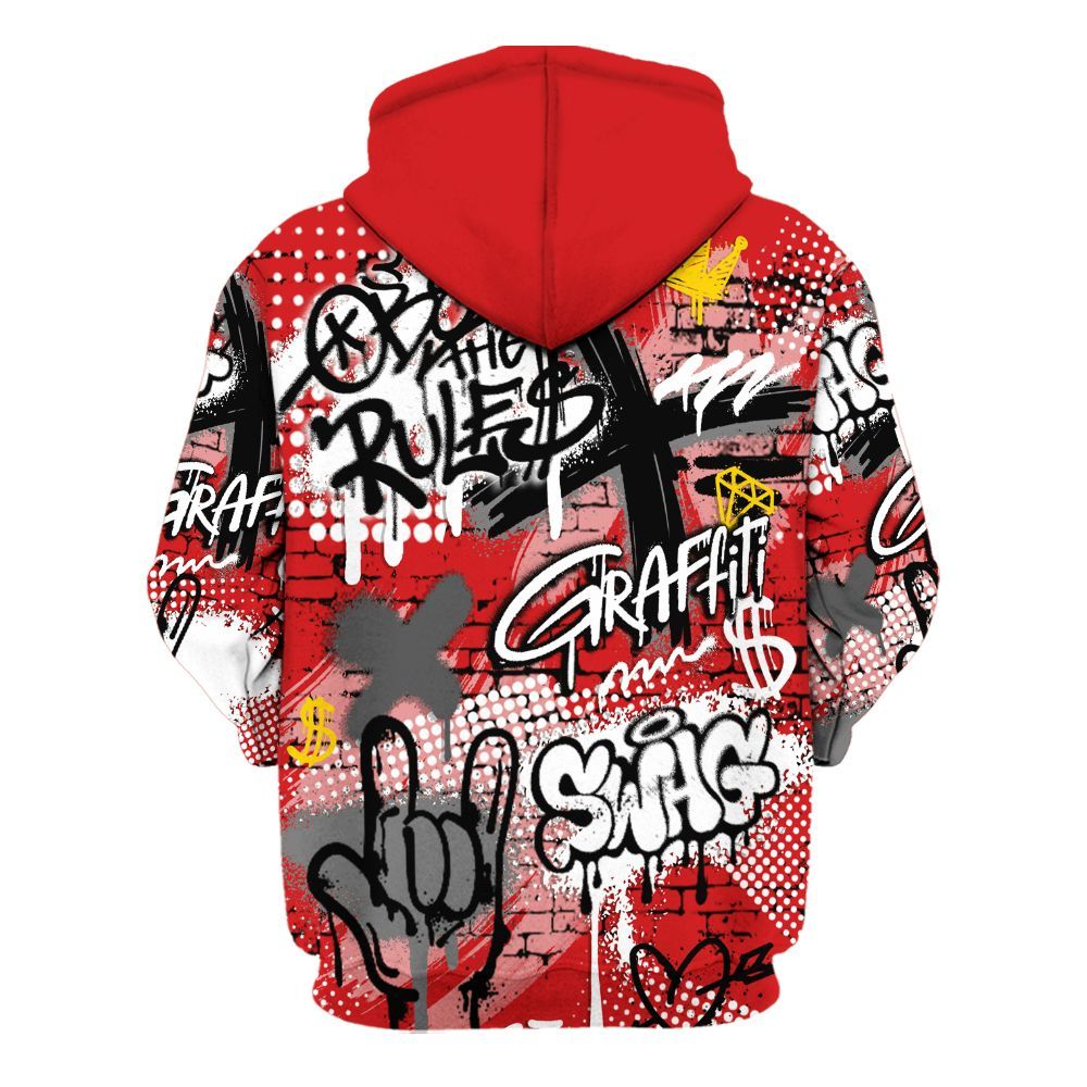 Hoodie To Match Low Bred 11s - True It Real Graffiti Streetwear All Over Print
