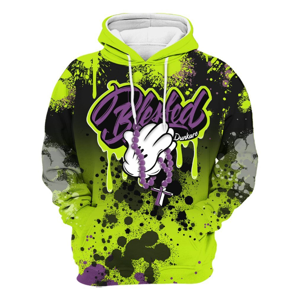 Hoodie To Match GS Black Barely Volt 11s - God Blessed Ink Drip All Over Print