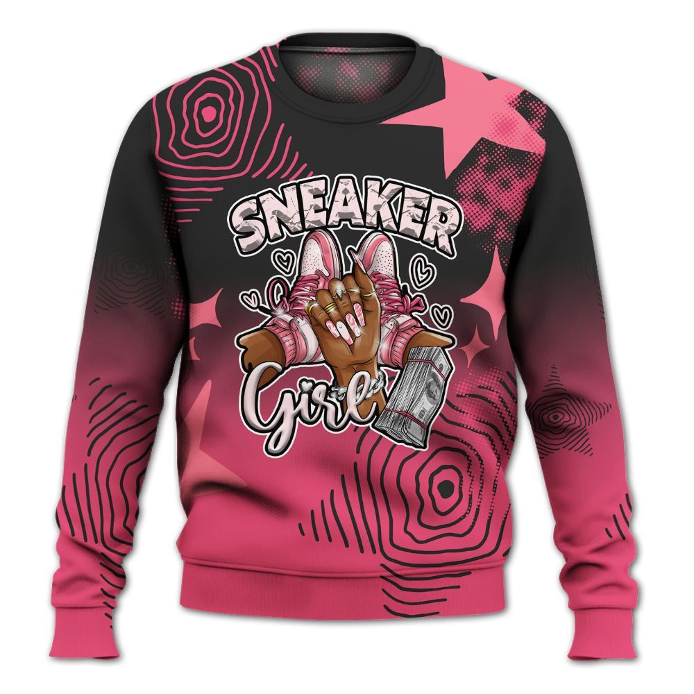 Sweatshirt To Match A'One Hyper Pink - Sneakerz Girlz Unique Starz All Over Print
