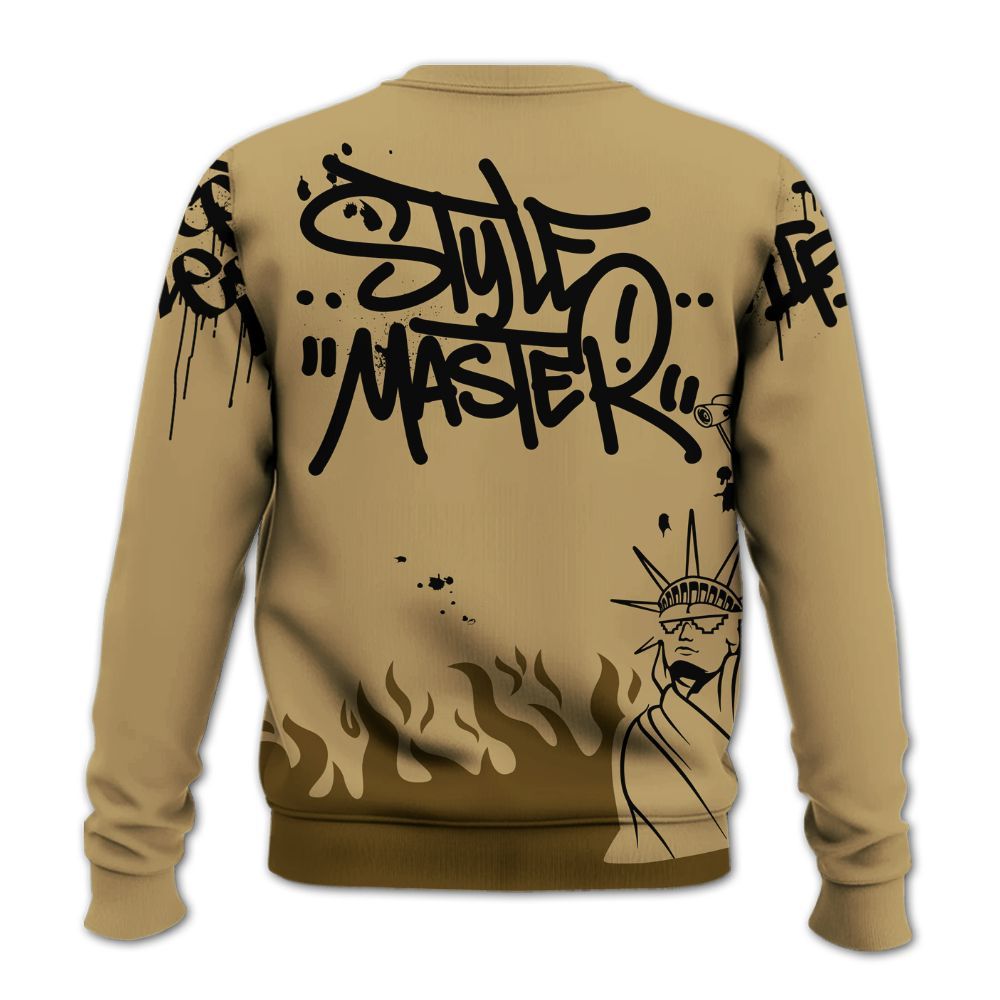 Sweatshirt To Match High OG Black Metallic Gold 1s - Graphic Fck Around Find Out All Over Print