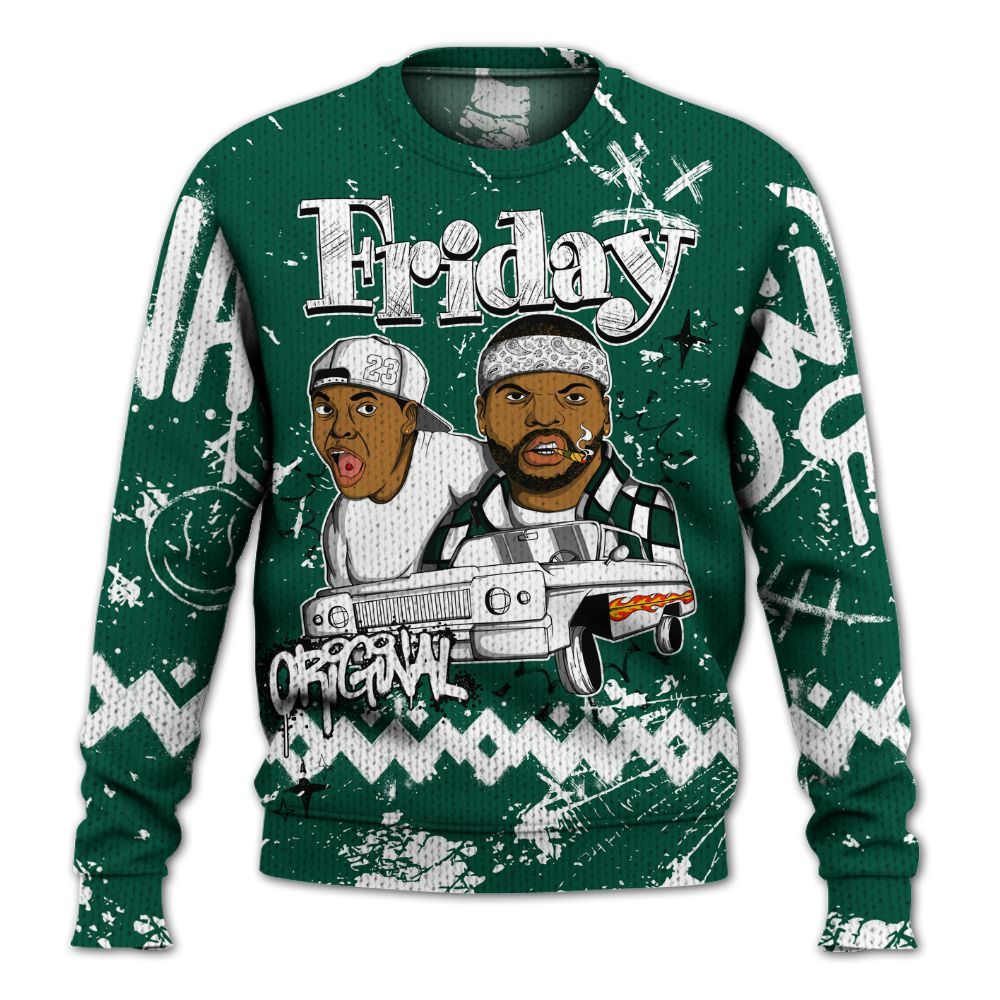 Knitted Sweater To Match Oxidized Green 4s - Friday Sneaker Crayon