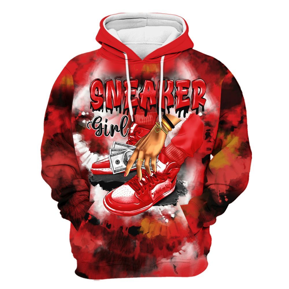 Hoodie To Match Scoot Zeros Retro Portland - SNEAKER Girl Money Drip Tie Dye All Over Print