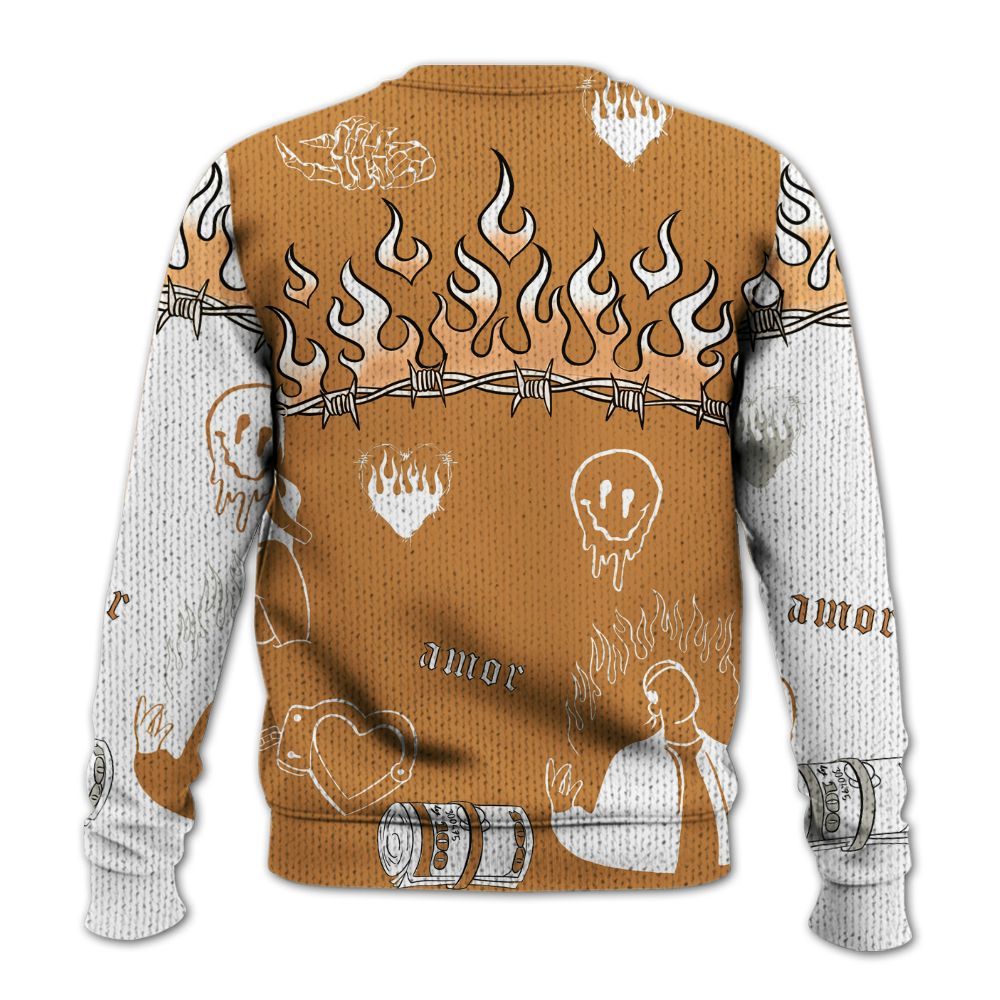 Knitted Sweater To Match Dunk Low Nature Wheat Suede - Snake Trust No One