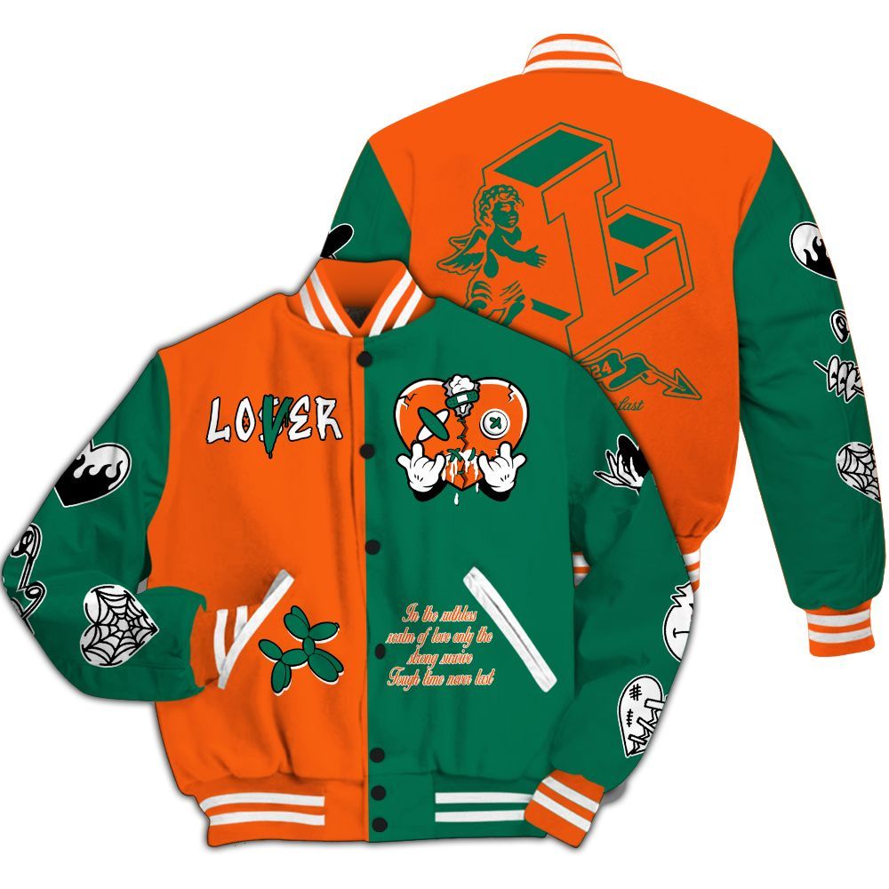 Varsity Jacket To Match SoleFly Sail Gorge Green 3s - Loser Lover Heartbreak All Over Print