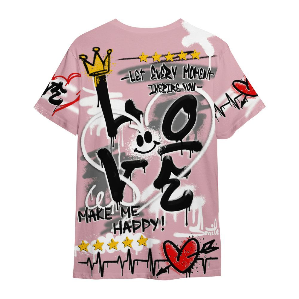 Shirt To Match Air Max DN Pink Foam - Happy Love Beats Graffiti Streetwear All Over Print