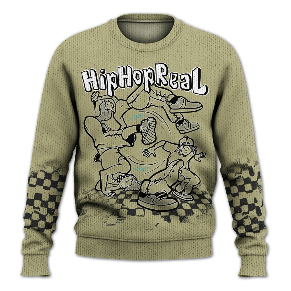 Knitted Sweater To Match Dunk Low Suede Olive Aura - Feel Life Street Style