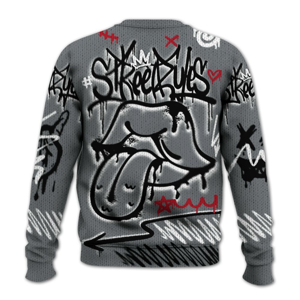 Knitted Sweater To Match Retro Fire Red 9s - Break Rules Streetwear