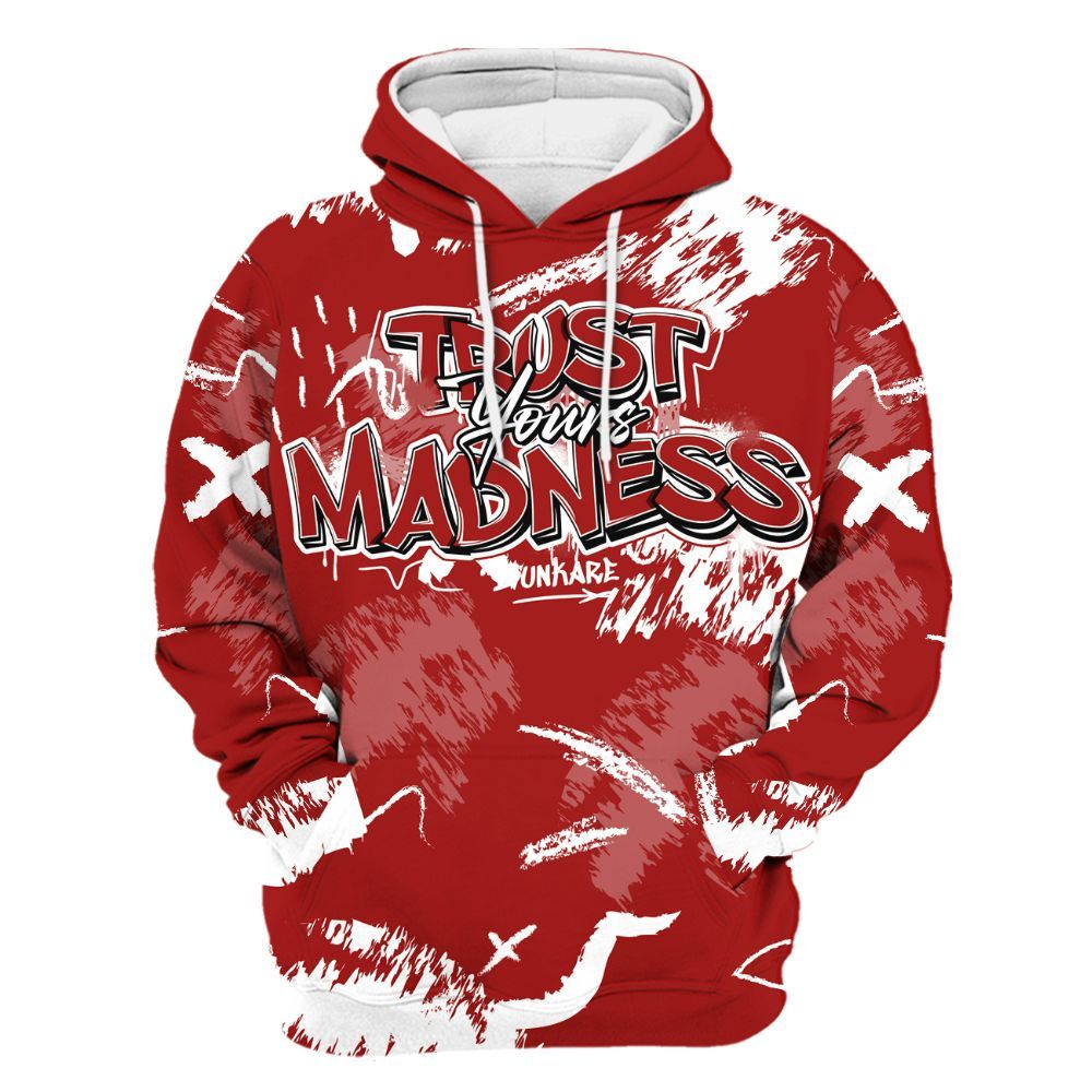 Hoodie To Match Red Taxi 12s - Trust Your Madness Retro Red Taxi 12s Outfit All Over Print
