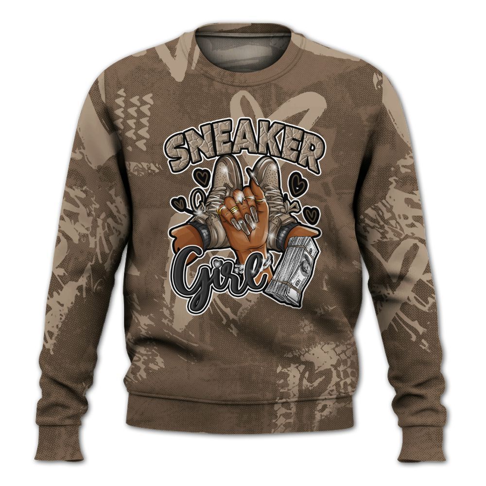 Sweatshirt To Match Dark Mocha Jack - Sneakerz Girlz Heart Grunge All Over Print