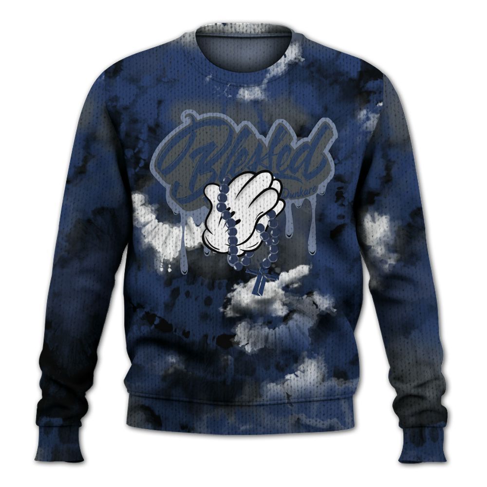 Knitted Sweater To Match Retro Flint 13s - God Blessed Tie Dye