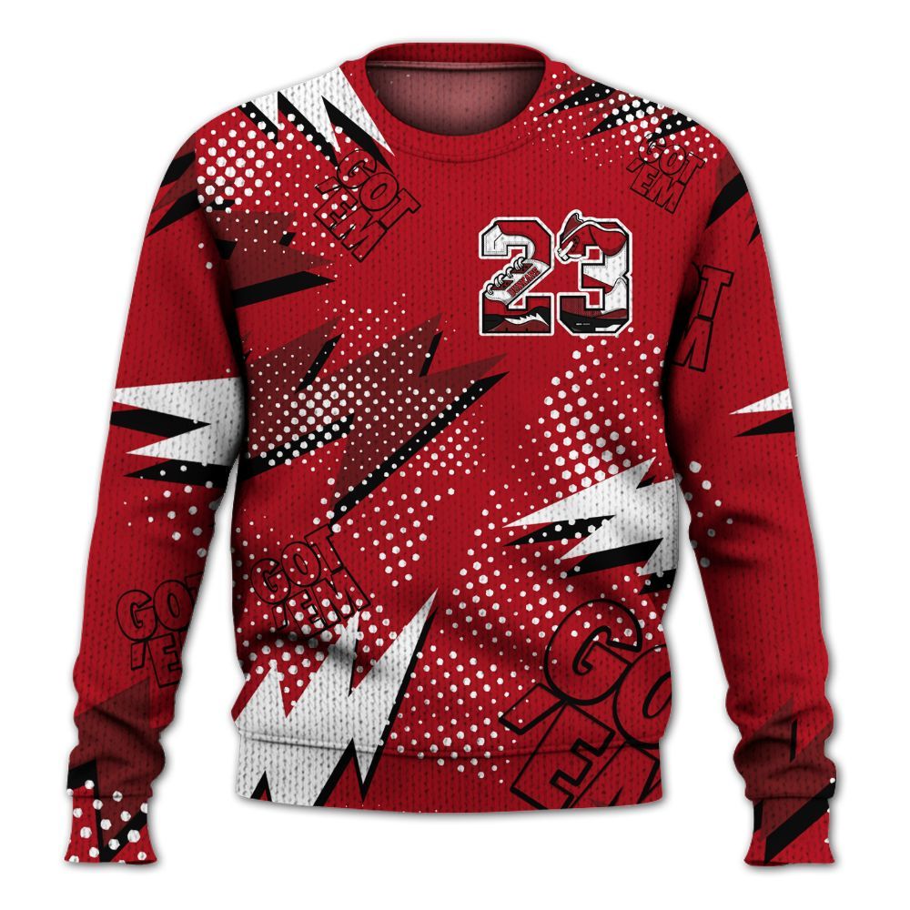 Knitted Sweater To Match Bred Velvet 11s - Custom Name Number 23 5s