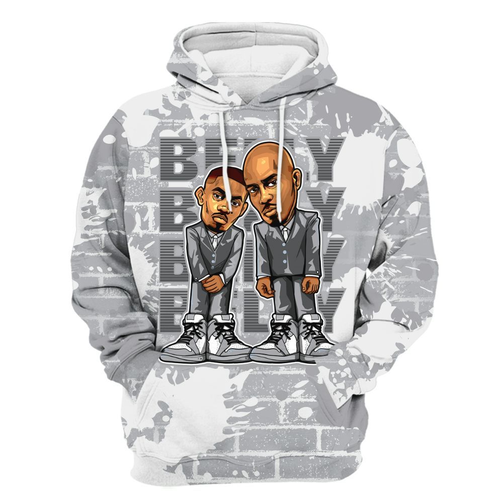 Hoodie To Match Low OG Wolf Grey 1s - Belly Sneakers Graphic Halloween All Over Print