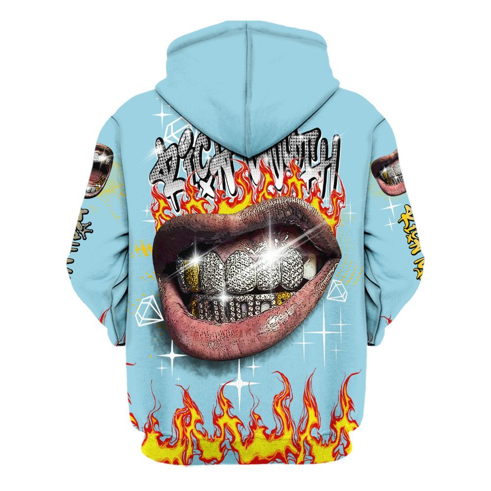 Hoodie To Match Dunk High Homer Simpson - Rich Mouth Fire Rap Retro 90s All Over Print