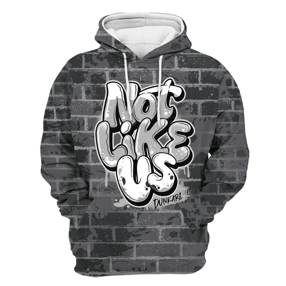 Hoodie To Match White Thunder 4s - None Like Us Graphic Brick Art All Over Print