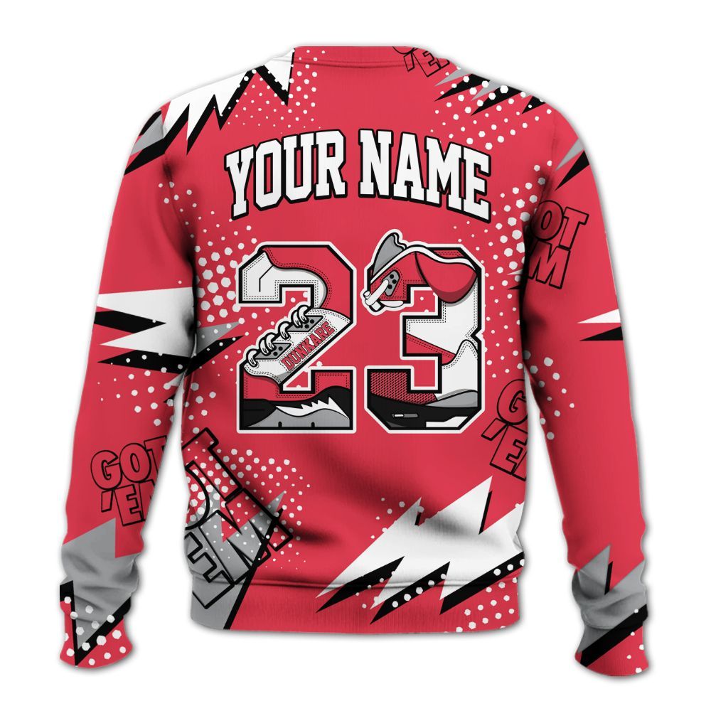Sweatshirt To Match Black Cement 3s - Custom Name Number 23 5s All Over Print